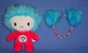 Dr. Seuss Thing 2 Plush Doll 10"-costume headband w/blue faux pom poms-1 sz-SET