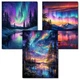 3 Pack Diamond Art Kits for Adults, Aurora Diamond Painting Kits for Adults Begi