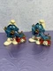 2X Smurfs Telephone Smurf 20062 Vintage Figure 1980 Schleich Peyo PVC Toy Phone