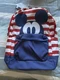 Disney Store Mickey Mouse Red White and Blue Americana Striped Backpack New