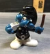 Vintage 1981 Policeman Smurf Black Uniform 20123 PVC Figure Schleich HK COO