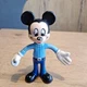 Vintage Mickey Mouse Disney Plastic Blue Rubber Bendy Toy Figure 4.5" Arco. 