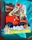 Bluey Firetruck Toy with Firefighter Bingo, Bob Bilby,Bluey Figures. Age 3+. New