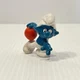 Vintage Smurfs Bowling Figurine 1979 2 Schleich PVC Cartoon Sport Toy 20051