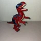 2004 Imaginext Razor T-Rex Roaring Sound Poseable Dinosaur Red/Blue 10" Tall