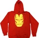 Iron Man Marvel Mens Pullover Hoodie Sweatshirt - Giant Retro Iron Man Face