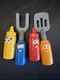 Playskool Yard Crew Bobby Talking Grill Replacement Fork Spatula Ketchup Mustard