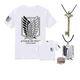 [Entregando amor e paz] Attack on Titan Shirt + Basement Key + Necklace 3-Piece