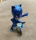Disney Jr Collectible PJ Masks Catboy 3" PVC Toy Figure On Motorcycle