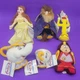 Disney Store Beauty & the Beast Plush Beanie Bean Bag Lot of 6 NWT 7" 