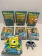2001 Disney Pixar Monsters Inc -Set of 6 figures, 1 Movie Sounds, & 1 Bend 'Em