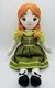 Disney Store Frozen Young Anna Plush Rag Doll Green Dress Braids Embroidered