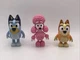 Bluey Figures (3) Bluey, Bingo, Coco 2.5&rdquo; Pink Poodle Action Figures Moose Ludo