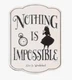 Disney Alice in Wonderland Nothing is Impossible 3 Inch Metal Magnet New Ship