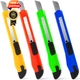 TIFICAL 4 Pack Box Cutter, 9mm Snap-off 4 Pack, Red, Yellow, Blue, Green