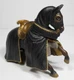 SCHLEICH 2003 #70032 BLACK LANCER KNIGHT BROWN HORSE 6" PVC FIGURE FIGURINE