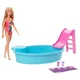 Barbie with Blonde Doll, Pool, Slide & Accessories Doll Playset WITH DAMAGED BOX