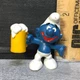 Vintage 1974 Beer Smurf 20078 PVC Figure Schleich HK COO (SMURF18-124)