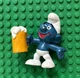 1970s Beer Smurf PVC Figure Vintage Toy Figurine Schleich 20078 Original Smurfs