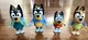 Bluey and Friends Family 4 Pack Action Figures - Bandit, Chilly Mom, Blue Heeler