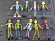 VINTAGE KID GALAXY BENDOS LOT OF 9 INCLUDES RARE TOOTS CLOWN ACTION FIGURE