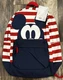 Disney Mickey Mouse Striped Backpack Patriotic Official Americana Red White Blue