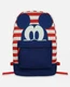 DISNEY Mickey Mouse Red White & Blue Americana Striped Backpack, Back To School