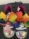NWT Nickelodeon Jojo Siwa Selfie Rainbow Bow Denim Shoes High Tops Girls Size 9