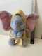 Disney Dumbo Elephant Plush Stuffed Animal Blue w/ Yellow Hooded Blanket 2019