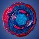 Rock Zurafa R145WB Beyblade Red Blue Hasbro Metal Masters