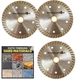 4.5" Premium Diamond Blades for Cutting Concrete, Granite, Stone, Brick (3 Pack)