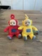 2 Teletubbies Plush Doll Eden Ragdoll Prod 1998 Flocked Vintage Toy Po La La