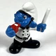 Policeman Smurf Figurine White 1981 Schleich Portugal Peyo 20123 PVC Vintage