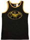 DC Comics Boys Distress Batman Symbol Gray & Yellow Tank Top Shirt Large