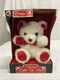 Vintage Dan Dee Musical Light-Up Rose White Plush Stuffed Bear Original Box