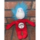Dr Seuss 12" Cat in the Hat Movie Thing 2 Plush Stuffed Animal Red Blue Official