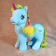 GI GO Wonder Pony SML-16-B1 Blue Unicorn Rainbow Mane 9" Vinyl Figure Fakie USA