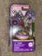 Polly pocket mini donut flying saucer car vehicle w/ puppy dog & figure