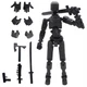 black Titan 13 T13 Action Figure 3D Printed Movable Nova Lucky 13 Robot Model