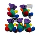 Lot 5 Vintage Colorful Teddy Bear Plush 5&rdquo; Oriental Trading Rainbow Stuffed Toy
