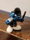 Vintage 1981 Policeman Smurf Black Uniform 20123 PVC Figure Schleich HK COO
