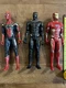 Lot of 3 Spider-Man, Iron Man, Black Panther Figures 12inch Marvel Comics