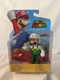 Jakks Pacific Super Mario Fire Luigi w/ Fireball 4" Action Figure NEW in Package