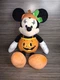 Disney Halloween Minnie Mouse Stuffed Plush 14" Pumpkin Jack O Lantern Orange 17