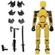 YELLOW Titan 13 T13 Action Figure 3D Printed Movable Nova Lucky 13 Robot Model