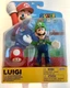 NEW Jakks 42856 World of Nintendo Mario 4" LUIGI W/SUPER MUSHROOM Mini-Figure