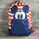 Disney Mickey Mouse Backpack Red White Blue Striped Americana Bag Travel School