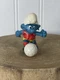 SMURFS CARTOON vintage PVC 2"Figure SMURF Soccer Player 20035 PEYO SCHLEICH 1979