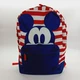 DISNEY Mickey Mouse Red White & Blue Americana Striped Backpack New