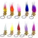 Yintlilocn 10Pack Cute troll doll Key ring Crazy Colour Small, Multicolor